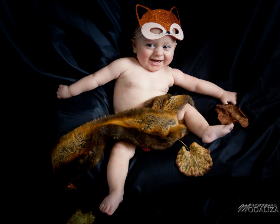 photo bébé baby boy enfant renard fox automne masque by modaliza photographe-1