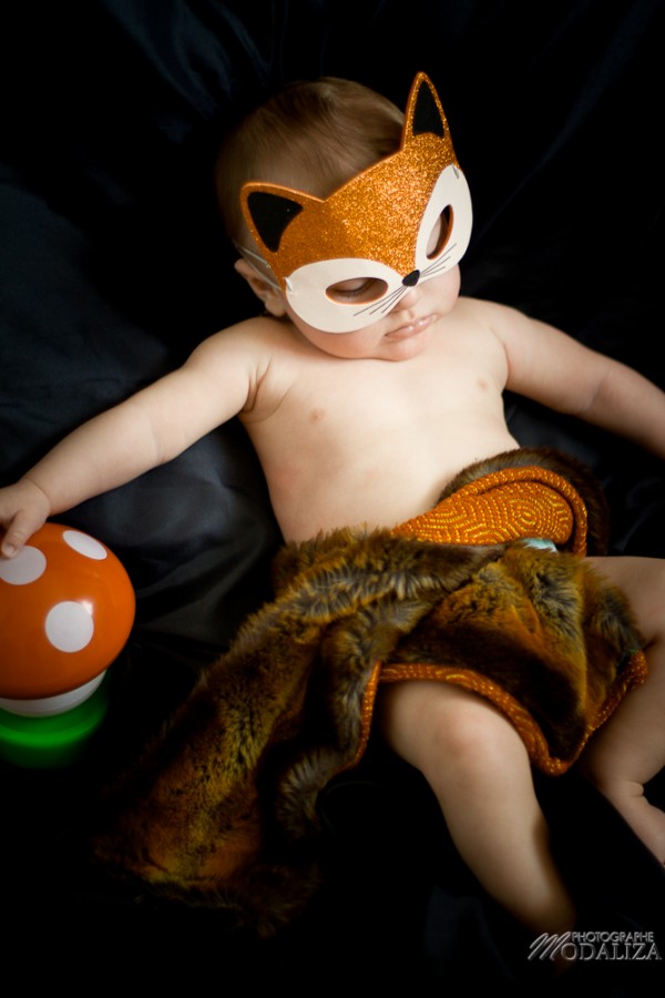 photo bébé baby boy enfant renard fox automne masque by modaliza photographe-6