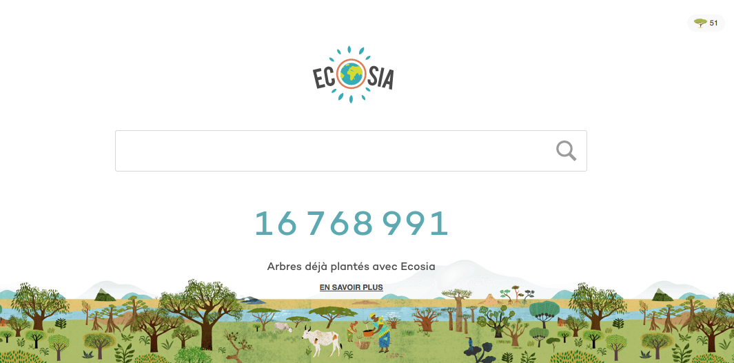 Moteur de recherche ecolo Ecosia