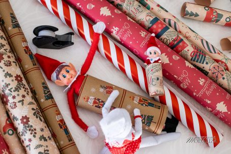 lutin de noel farceur emballage papier cadeau