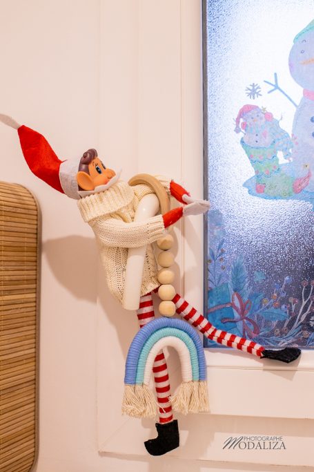lutin de noel farceur deco Fenetre