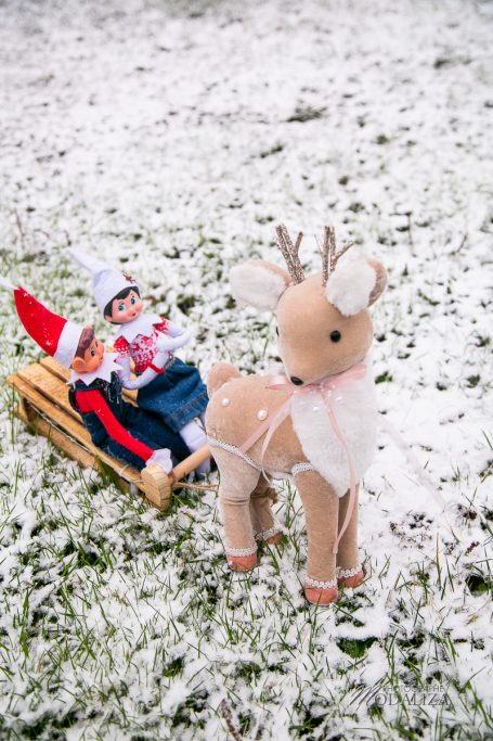 lutin de noel farceur traineau neige